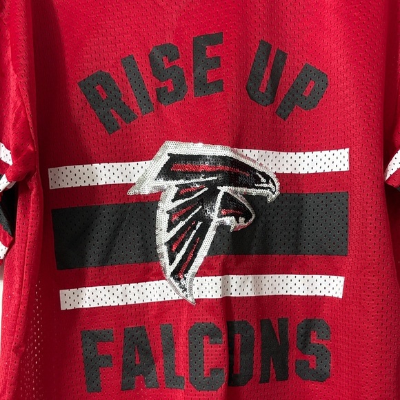 Red Atlanta Falcons Rise Up T-Shirt - Picture 2 of 3